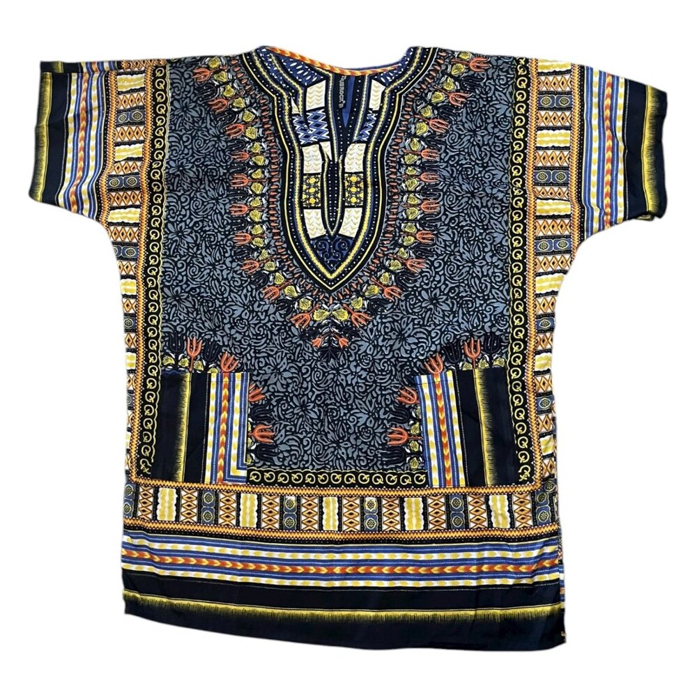 True Rock Tunic Dress One Size Multicolor Dashiki African Kaftan Boho Mumu V